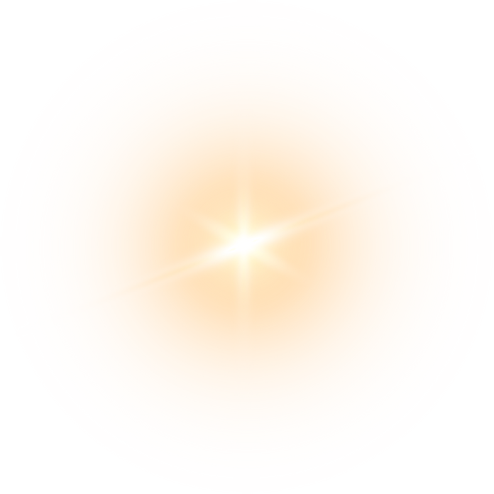Shining star, golden burst light on transparent background